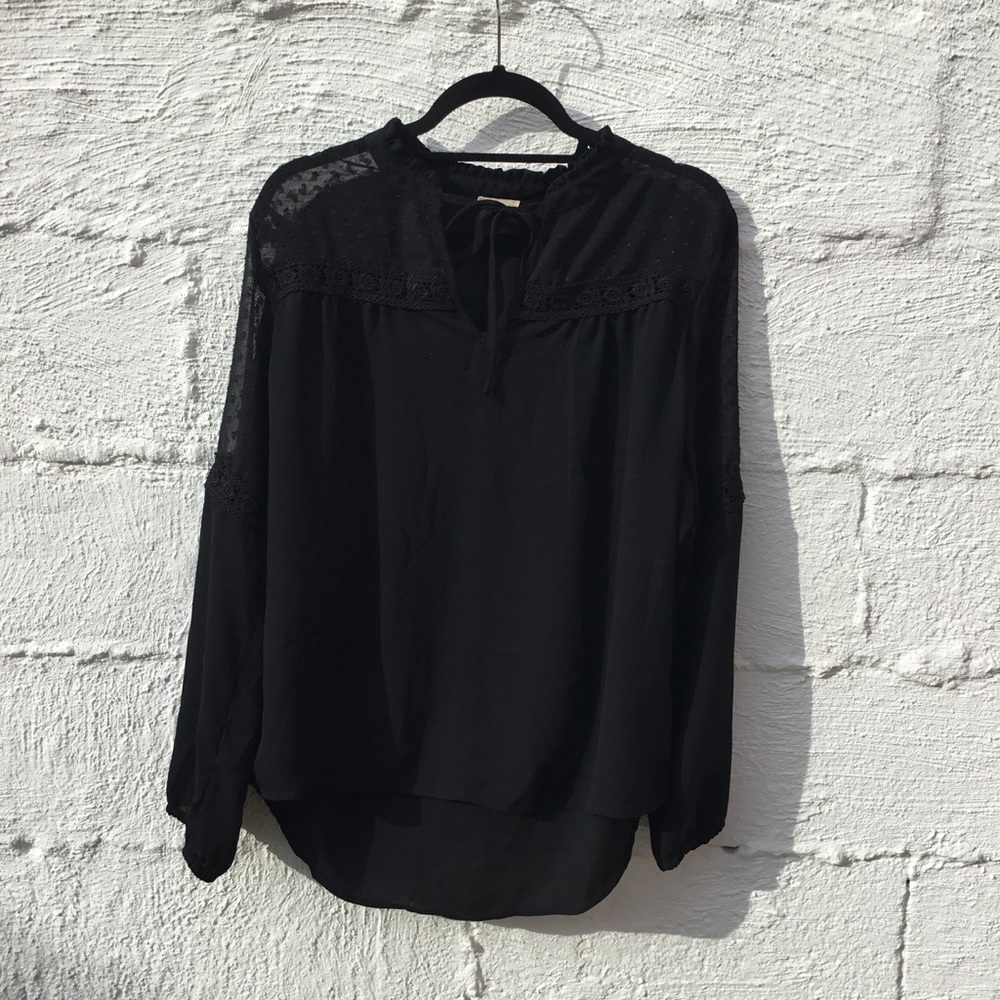Black long sleeved blouse casual OFFERS WELCOME